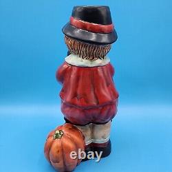 Halloween Boy With Black Cat Pumpkin Vase Figurine John Grossman Collection 2005