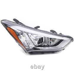 Halogen Headlight Assembly Pair for 2013-2016 Hyundai Santa Fe LH RH Headlamp Le