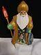 Hand Carved, Hand Painted Wood Russian Santa Signed