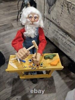 Handmade Wood Santa And His Workshop Santa