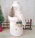 Hearts & Ivy 7.5 White Snowman With Gold Glitter Tree And Bucket Of Berries
