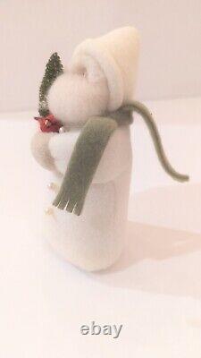 Hearts & Ivy Plush IVORY SANTA WITH CARDINAL TREE GREEN SCARF 6 Christmas