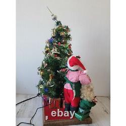 Holiday Creations 1993 Santa Claus tree animated elf kid Xmas present