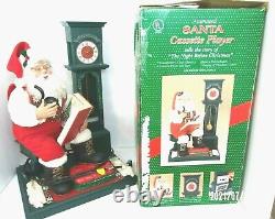 Holiday Creations Animated Santa Clock Cassette Player 2 Tapes And FREE Gift