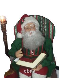 Holiday Creations Animated Santa Illuminated Floor Lamp Musical Radio Rare 1996