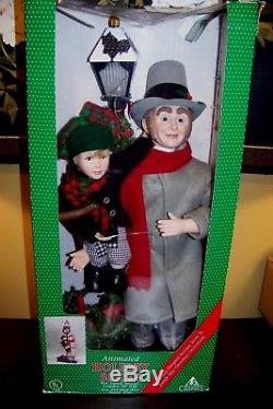 Holiday Creations Scrooge 36 BOB CRATCHIT & TINY TIM Animated Christmas