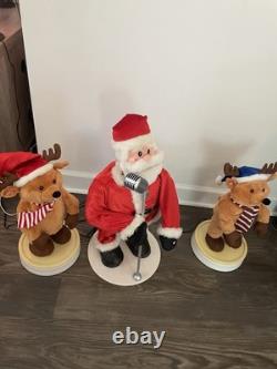 Holiday Living Animated Singing Santa and Friends vtg holiday Christmas. RARE