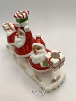 Holt Howard Santa Claus Trio Candle Holder + Salt & Pepper Shakers ORIGINAL BOX