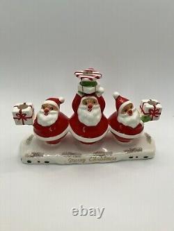 Holt Howard Santa Claus Trio Candle Holder + Salt & Pepper Shakers ORIGINAL BOX