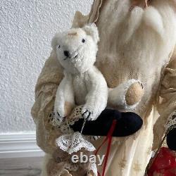 House Of Hatten Christmas Santa Figure Doll Antique Lace Dress Presents Bear 20