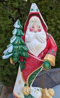 House Of Hatten D Calla Huge 22 Santa In Stocking Holding Moon Star Tree Folk