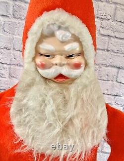 Huge 56 Vintage 1950's Santa Claus Plush Store Display Plastic Face EXCELLENT