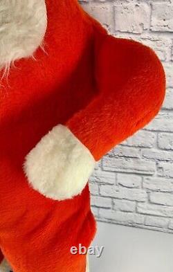 Huge 56 Vintage 1950's Santa Claus Plush Store Display Plastic Face EXCELLENT