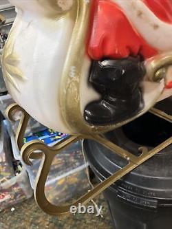 Huge Empire Santa Sleigh Blow Mold with Unbroken Runners Plastic Lighted CHRISTMAS