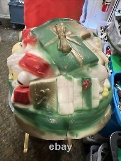 Huge Empire Santa Sleigh Blow Mold with Unbroken Runners Plastic Lighted CHRISTMAS