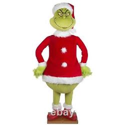 In Hand! Christmas Santa 5.74 Ft Tall Life Size Animated Grinch Prop Speaks
