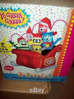 Inflatable Yo Gabba Gabba On A Sleigh 6 Feet Tall Stakes Not Included