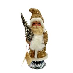 Ino Schaller Santa Paper Mache Candy Container Gold Coat German Nieman Marcus