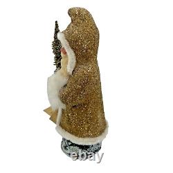 Ino Schaller Santa Paper Mache Candy Container Gold Coat German Nieman Marcus