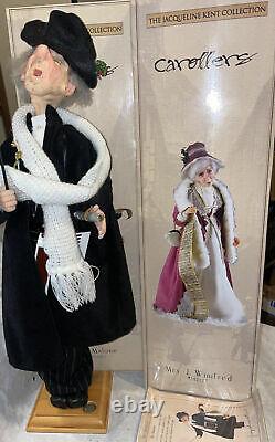 Jacqueline Kent 2 Caroler Lot Mr Malone & Mrs J Winifred In Box! Nice