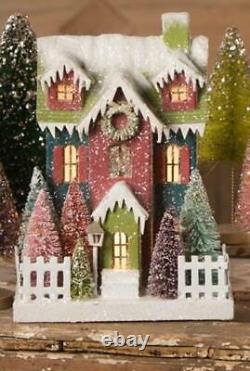 Jewel Tide Collection Christmas Village House Teal Blue Red Green