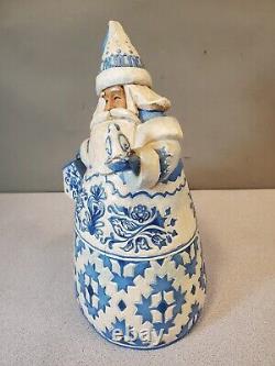 Jim Shore Blue Quilt Santa Figurine 2004 Enesco Heartwood Creek 117672 Christmas