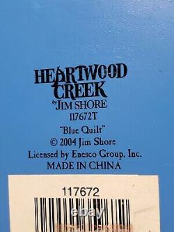 Jim Shore Blue Quilt Santa Figurine 2004 Enesco Heartwood Creek 117672 Christmas