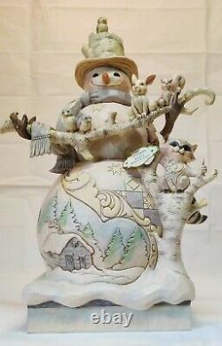 Jim Shore, Heartwood Creek, 2017 White Woodland Snowman, 18 Figurine, # 4058733