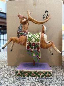 Jim Shore Heartwood Creek Lot of 5 Sleigh and Reindeer Figurines
