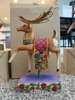 Jim Shore Heartwood Creek Lot of 5 Sleigh and Reindeer Figurines