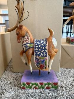 Jim Shore Heartwood Creek Lot of 5 Sleigh and Reindeer Figurines