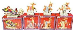 Jim Shore Holiday Tradition Set with Santa Sleigh and 3 Reindeer Candle Holders
