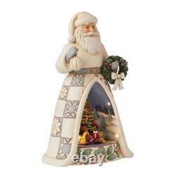 Jim Shore SCENIC SANTA 6015453 White Woodland LED Diorama Christmas Figurine