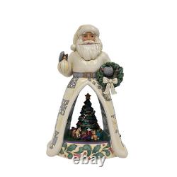 Jim Shore SCENIC SANTA 6015453 White Woodland LED Diorama Christmas Figurine