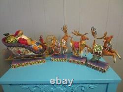 Jim Shore Santa Sleigh & 3 Reindeer Set Delivering Joy Dash Away Christmas Magic