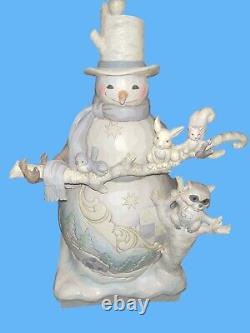 Jim Shore Snowman White Woodland Statue 18large Outdoor Safe Rare