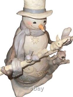 Jim Shore Snowman White Woodland Statue 18large Outdoor Safe Rare