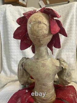 Joe Spencer Gathered Traditions Gallerie II Christy Christmas Poinsettia Doll 19