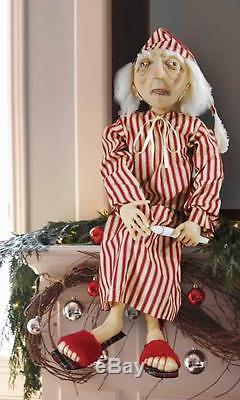 Joe Spencer Primitive Folk Art Christmas EBENEZER SCROOGE Stuffed Fabric Doll
