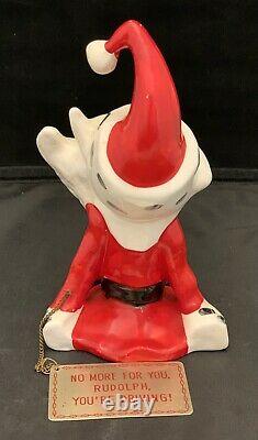 KREISS & CO Psycho Drunk Santa withMetal Tag Christmas Figurine Japan 1950's