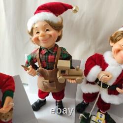 Karen Didion Christmas Elves Figurines Darling Elves Lot of 4 Toymaker Excellent