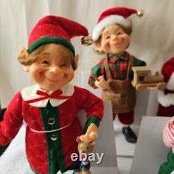 Karen Didion Christmas Elves Figurines Darling Elves Lot of 4 Toymaker Excellent