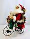 Karen Didion Originals Christmas Lighted Biking Through Christmas Santa Sc-60
