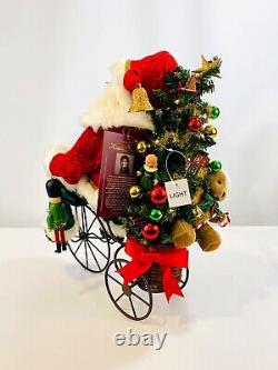Karen Didion Originals Christmas Lighted Biking Through Christmas Santa SC-60