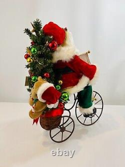 Karen Didion Originals Christmas Lighted Biking Through Christmas Santa SC-60