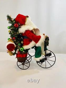 Karen Didion Originals Christmas Lighted Biking Through Christmas Santa SC-60