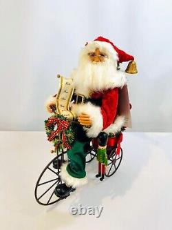 Karen Didion Originals Christmas Lighted Biking Through Christmas Santa SC-60