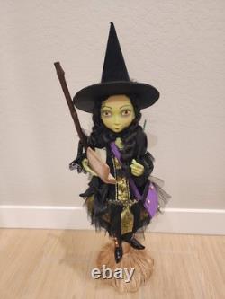 Katherine's Collection Halloween Witch 30 Doll Retired Spell Book Broom