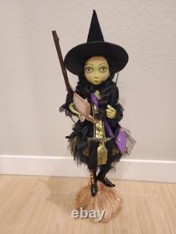 Katherine's Collection Halloween Witch 30 Doll Retired Spell Book Broom