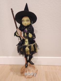 Katherine's Collection Halloween Witch 30 Doll Retired Spell Book Broom